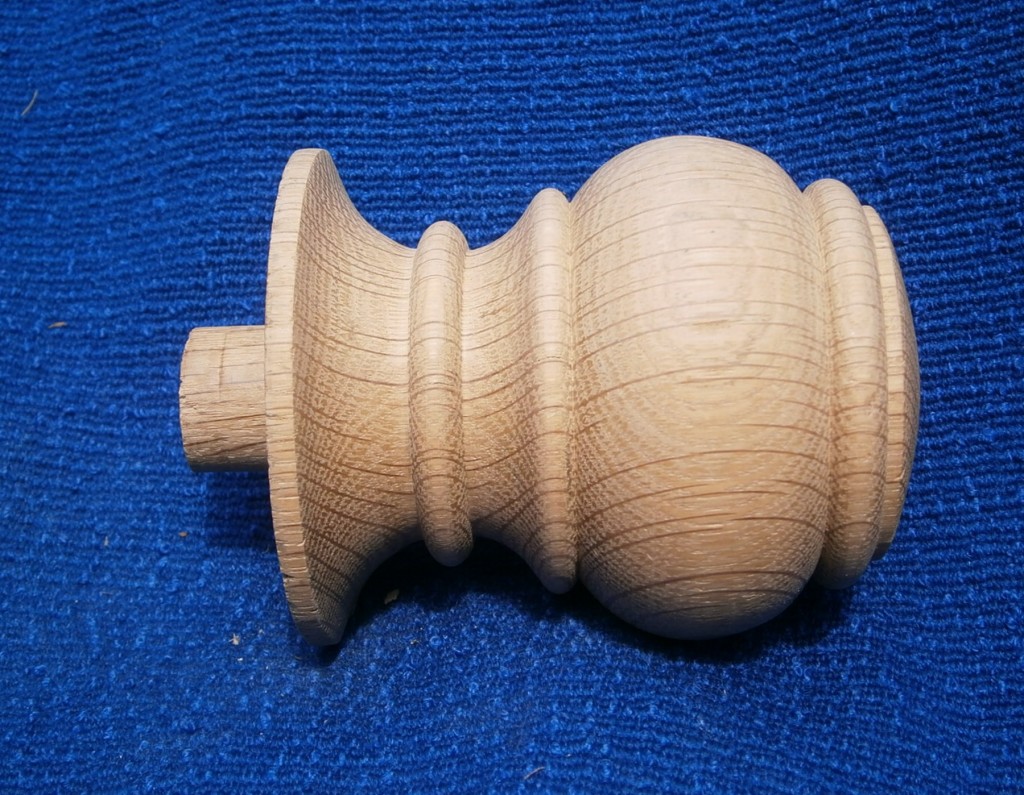 Oak turned burger newel cap Oak turned burger newel cap