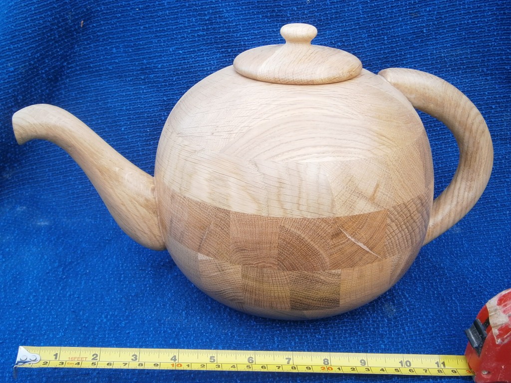 Wooden tea pot cremation urn hand turned bt phil Jone professional wood turner