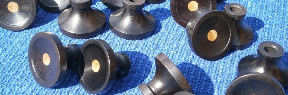  Made to order Ebony drawer handles with an Oak insert